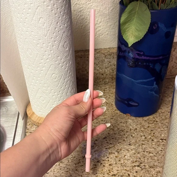 Starbucks | Sequin White Tumbler with Pink Straw and Green Logo - Picture 11 of 16
